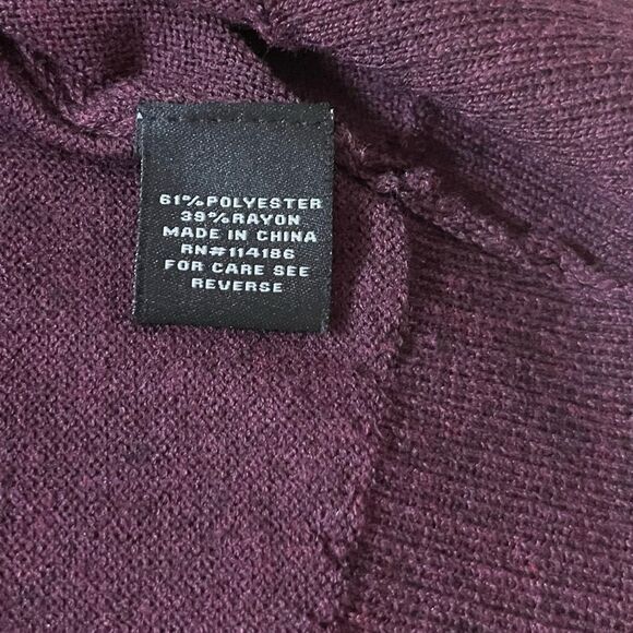 Verve ami Plumb Purple Asymmetric Wide Neck Knit Sweater Size M - Picture 4 of 8